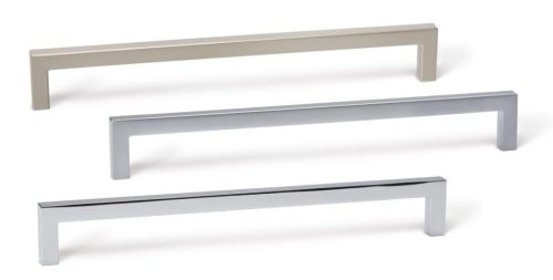 VIEFE U - Metall-Möbelgriff, Farbe Nickel gebürstet, Bohrung 128 mm  