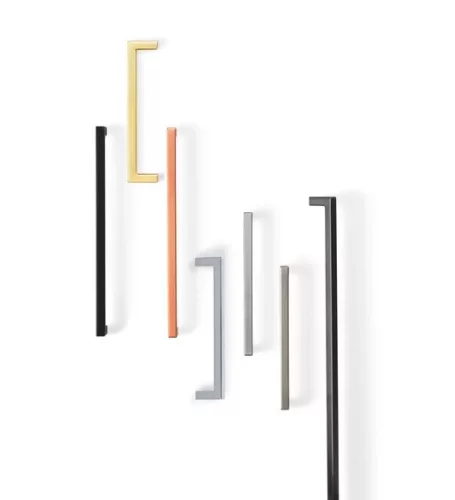 VIEFE U - Metall-Möbelgriff, messingfarben gebürstet, Bohrung 128 mm  