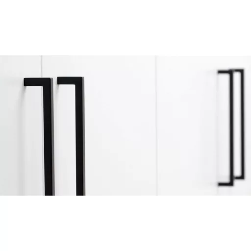 VIEFE U - fém bútorfogantyú, Fekete színű, 128 mm furattávval  