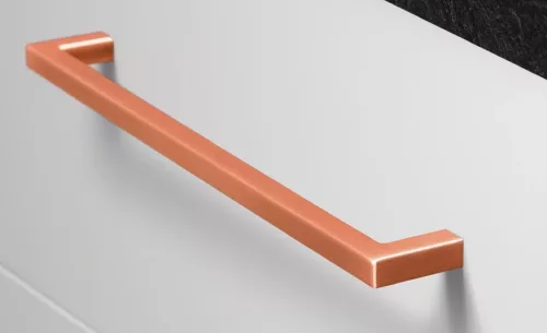 VIEFE U - Metall-Möbelgriff, kupferfarben gebürstet, Bohrung 160 mm  