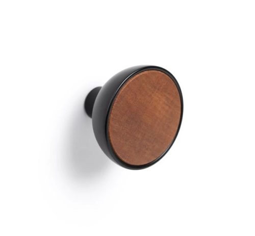 VIEFE BOL Fa / fém bútorgomb, mahagóni és matt fekete szín, 45 mm átmérő