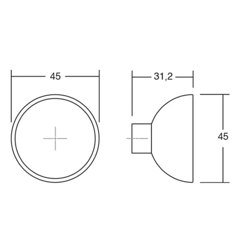 VIEFE BOL Fa / fém bútorgomb, mahagóni és matt fekete szín, 45 mm átmérő
