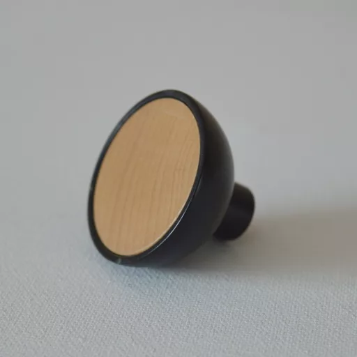 VIEFE BOL Fa / fém bútorgomb, mahagóni és matt fekete szín, 45 mm átmérő