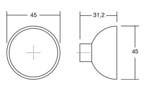 VIEFE BOL Holz-/Metall-Möbelknauf, Buche und Farbe mattschwarz 45 mm Durchmesser