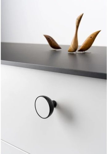 VIEFE BOL Holz-/Metall-Möbelknopf, Farbe weiß und mattschwarz 45 mm Durchmesser