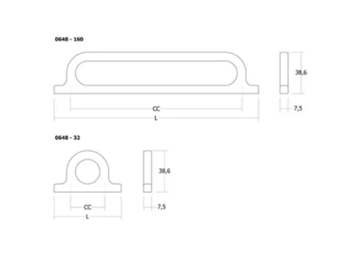 VIEFE OMEGA Matt fekete Fém fogantyú, 32 mm furattáv