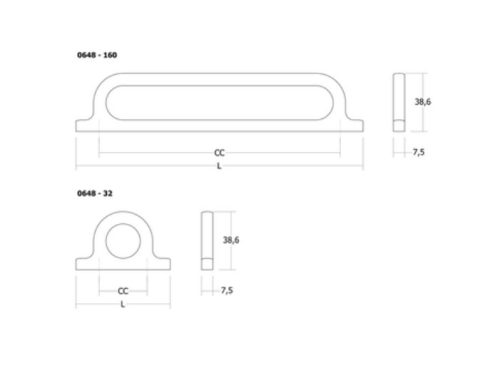 VIEFE OMEGA csiszolt sárgaréz Fém fogantyú, 160 mm furattáv