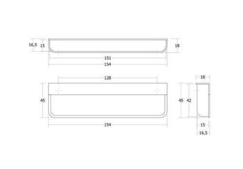 VIEFE MOULE Fém fogantyú, bemarható, Matt fehér színű