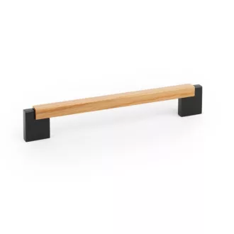   VIEFE DUO MINI  fa-fém bútorfogantyú 160 mm, szürke-tölgy
