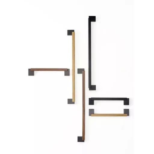 VIEFE DUO MINI  fa-fém bútorfogantyú 160 mm, szürke-tölgy