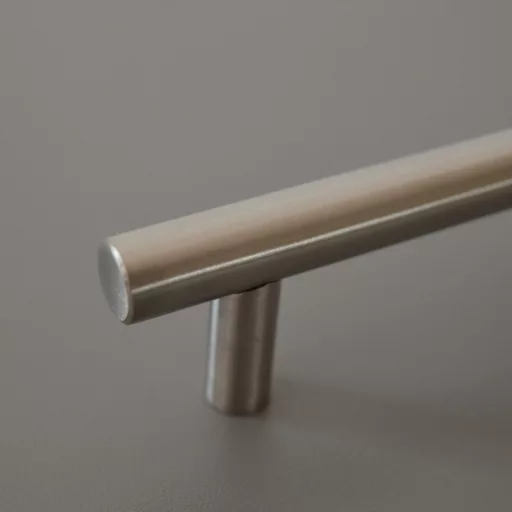 HRAZDA Metall-Möbelgriff, Hohlstange, Edelstahl-Imitatfarbe, BA 192 mm