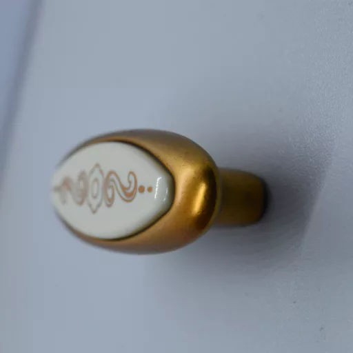 Metall-Möbelgriff, glänzend verchromt, weiß marmoriert, 32 mm Lochabstand