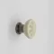 COUNTRY Metall-Porzellan-Möbelknopf, beige mit bronzefarbenem Sockel