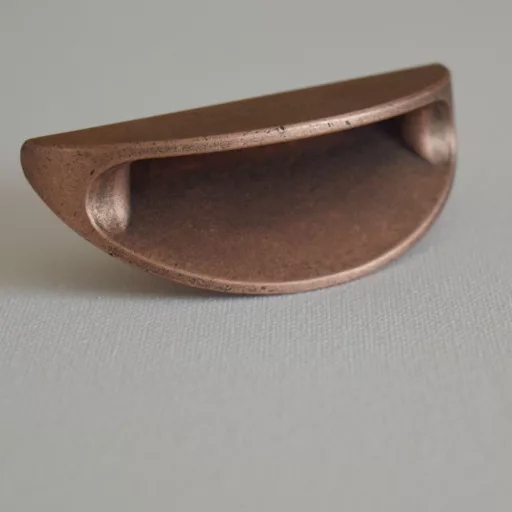 EMOJIE Vörösréz színű, íves bútorfogantyú, 64 mm furattávolsággal