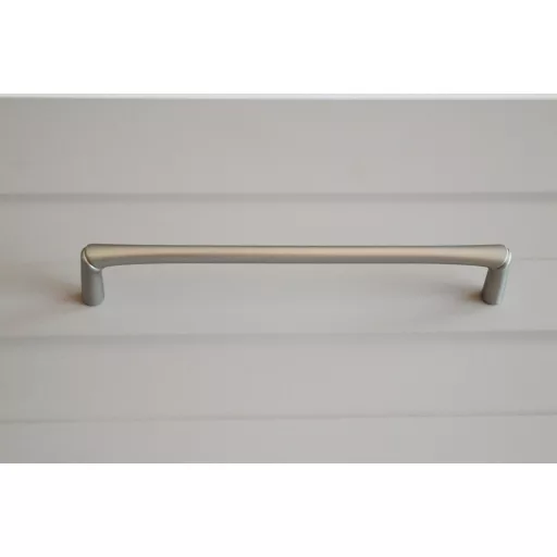 BAMBOO-Möbelgriff, Metall, Satin nickel 160 mm Lochabstand