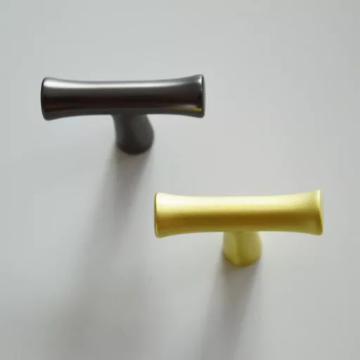 BAMBOO T, Metall-Möbelknopf in Mattgold