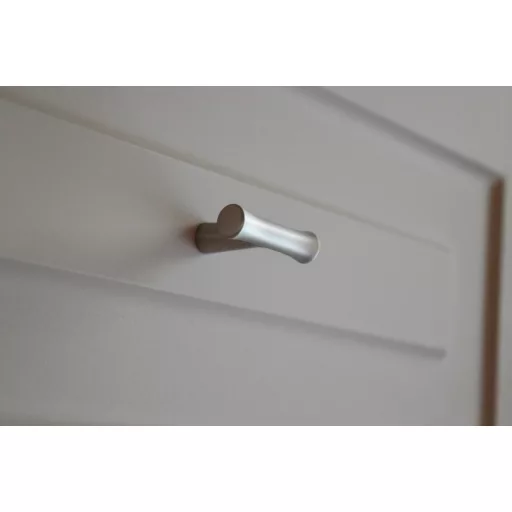 BAMBOO T, Metall-Möbelknopf in Satin nikel
