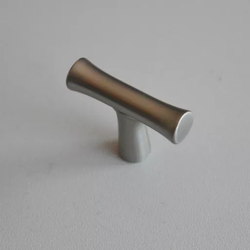 BAMBOO T, Metall-Möbelknopf in Satin nikel