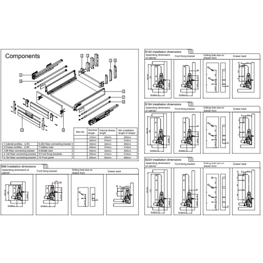 StrongBox 86/300 grau, mit verdeckter Dämpfung