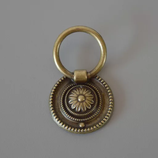 15.249.38.12  Vintage, antiker Möbelknauf in Bronzefarbe, Durchmesser 38 mm