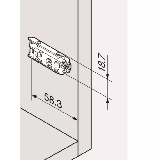 Blum 175H3100 MPL V500 NI Clip szerelőtalp ONYX fekete