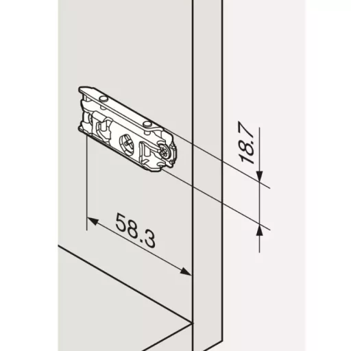 Blum 175H3100 MPL V500 NI Clip szerelőtalp (emelőkarhoz vagy pánthoz)
