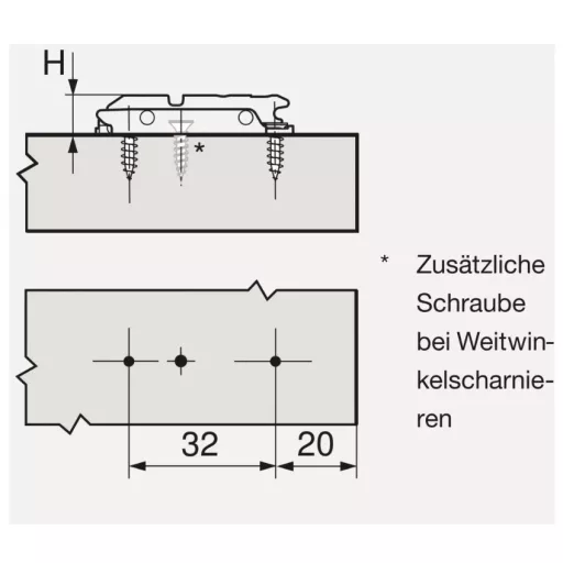Blum 175H3100 MPL V500 NI Clip szerelőtalp (emelőkarhoz vagy pánthoz)