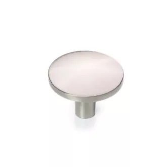 Lunar 49, Möbelknopf aus Metall in Satin nickel