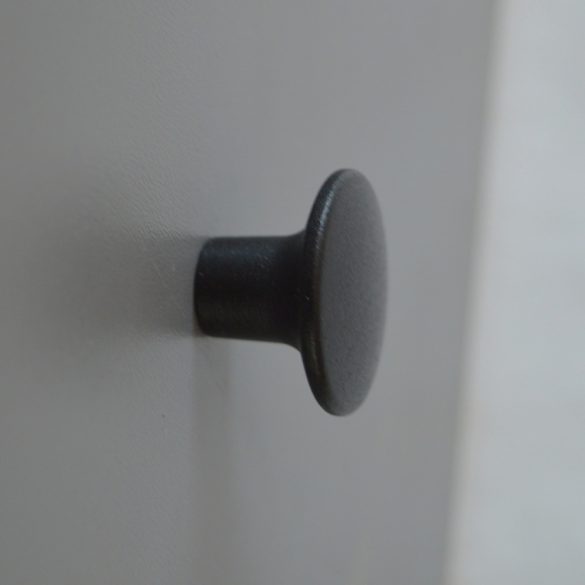 Metal furniture knob, black, textured finish