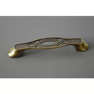 Möbelgriff aus Metall, Farbe Messing antik, Bohrung 96 mm