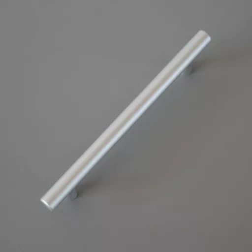 HRAZDA-Metall-Möbelgriff, Stange, aluminiumfarben , BA 96 mm