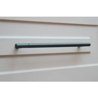   2072_192_schwarz , Stangengriff, schwarz farben, Metall-Möbelgriff 192 mm Bohrung