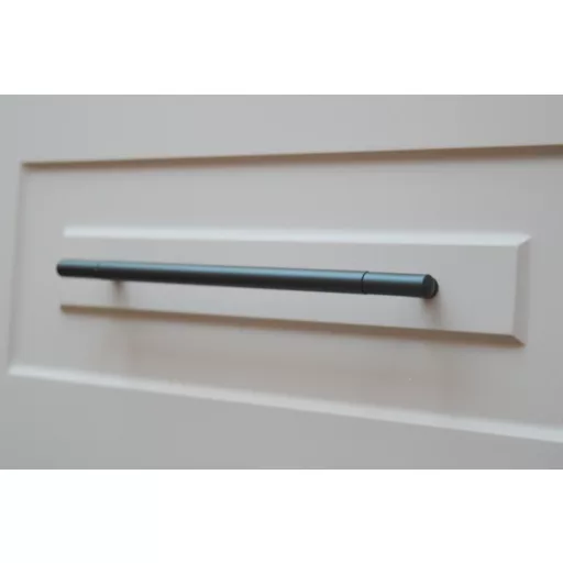 2072_192_schwarz , Stangengriff, schwarz farben, Metall-Möbelgriff 192 mm Bohrung