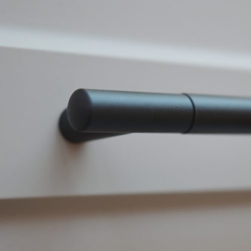2072_192_fekete, rúd fogantyú, Fekete színű, fém bútorfogantyú 192 mm furattáv