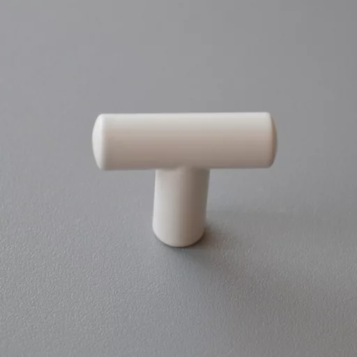 2072_Beige Möbelknopf aus Metall