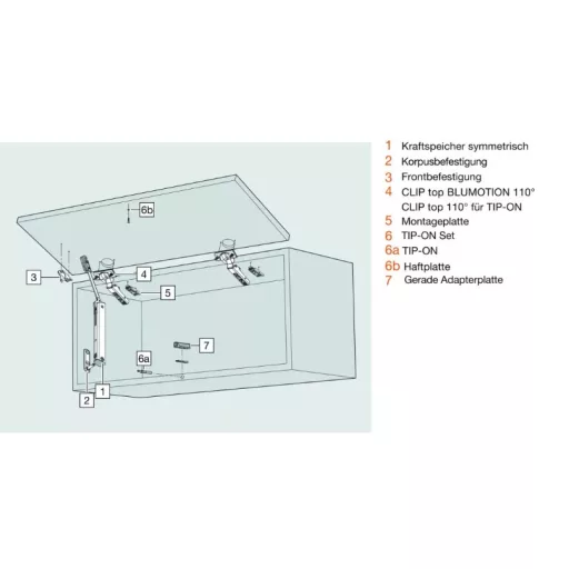Blum Aventos HK-XS felnyíló kar TIP-ON 180-800