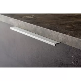   LUCATA Metall-Möbelgriff, glänzend lackiert,  Imitation von rostfreiem Stahl, 160 mm Bohrungsabstand