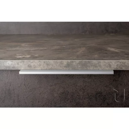 LUCATA fém bútorfogantyú, fényes felületű, nemesacél imitáció, 160 mm furattávval