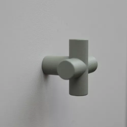 2351_Olivgrüner Möbelknopf aus Metall