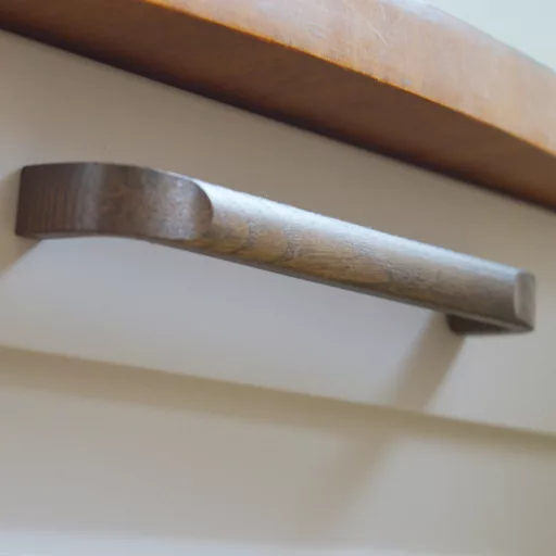 FLINT Möbelgriff aus Massivholz, lackiert in Nussbaumfarbe, modern 