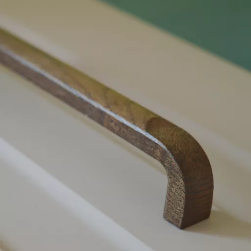 FLINT Möbelgriff aus Massivholz, lackiert in Nussbaumfarbe, modern 