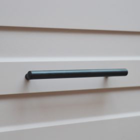   2546_128_MF, rúd fogantyú, Matt fekete színű, fém bútorfogantyú 128 mm furattáv