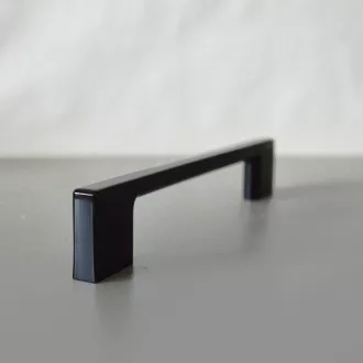   2576_FEK_128 Metall-Möbelgriff, schwarz glänzend mit 128 mm Lochabstand