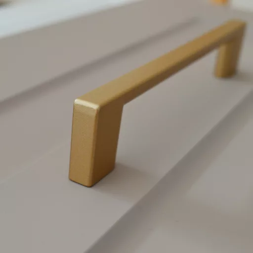 2576_MAR_128 Metall-Möbelgriff, matt gold mit 128 mm Lochabstand