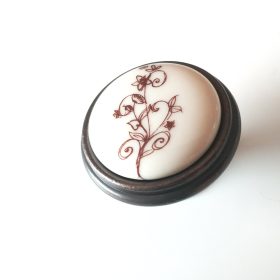   Margarita country bronz/bézs virág porcelán/fém bútorgomb