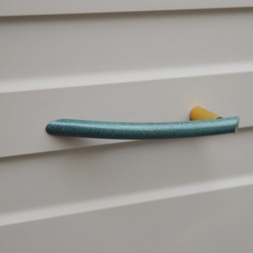 Retro-Metall, grün -gold, 96 mm Bohrungsabstand