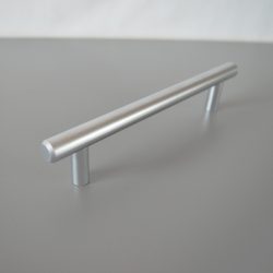   HRAZDA metal furniture handle, bar, matt chrome, with 128 mm hole spacing