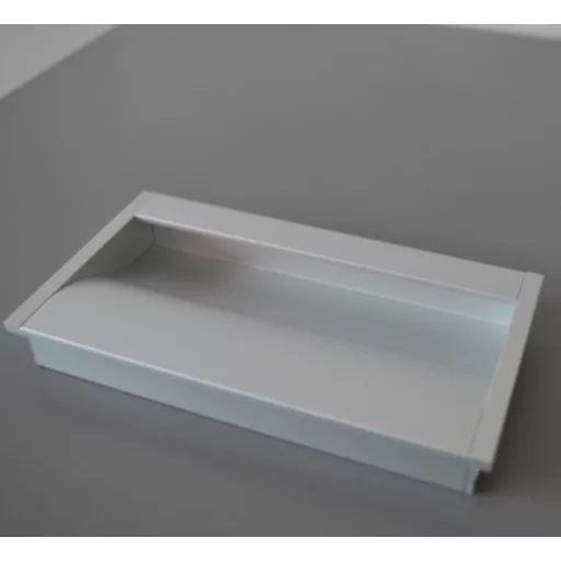 ANETTA fém, négyszögletes, süllyeszthető bútorfogantyú, alumínium színű, 96 mm furattávval