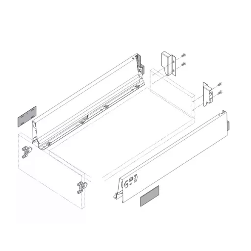 Blum Tandembox káva, fehér, 400mm, 83mm magas (J+B)
