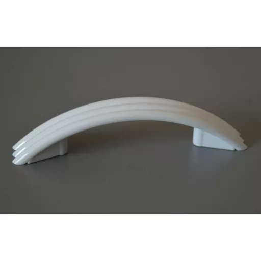 Műanyag bútorfogantyú, fehér színű, 64 mm furattávval, 10 db